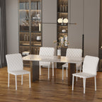 set 4 padded chairs for dining room with skilled coating, 41x50x91cm - white - Borgè