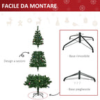 Artificial Christmas tree 180cm with balls and PVC decorations, iron - Borgè
