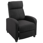 Padded Relax Armchair With Reclinable Back and Pullified Pypiece In Black Fabric - Borgè