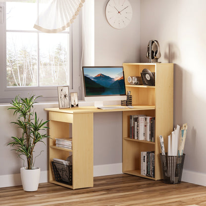 Desk Computer with Space Bookshop, Dining Table For Office and Study in Chocolate 120x55x120 cm - Borgè