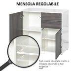 Multiuse cabinet 2 drawers and 2 lockers, pressure opening - Borgè