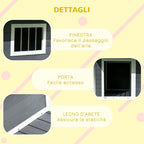 PAWHUT KNEW FOR OUROD DOGS WITH CARE, WINDOW AND Waterproof roof, 124x112x105cm, Grey - Borgè