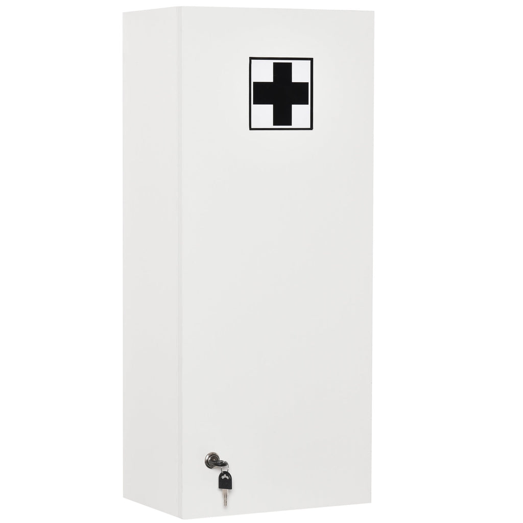 Kleankin Owner for medicines with lock, wood and glass - white - Borgè