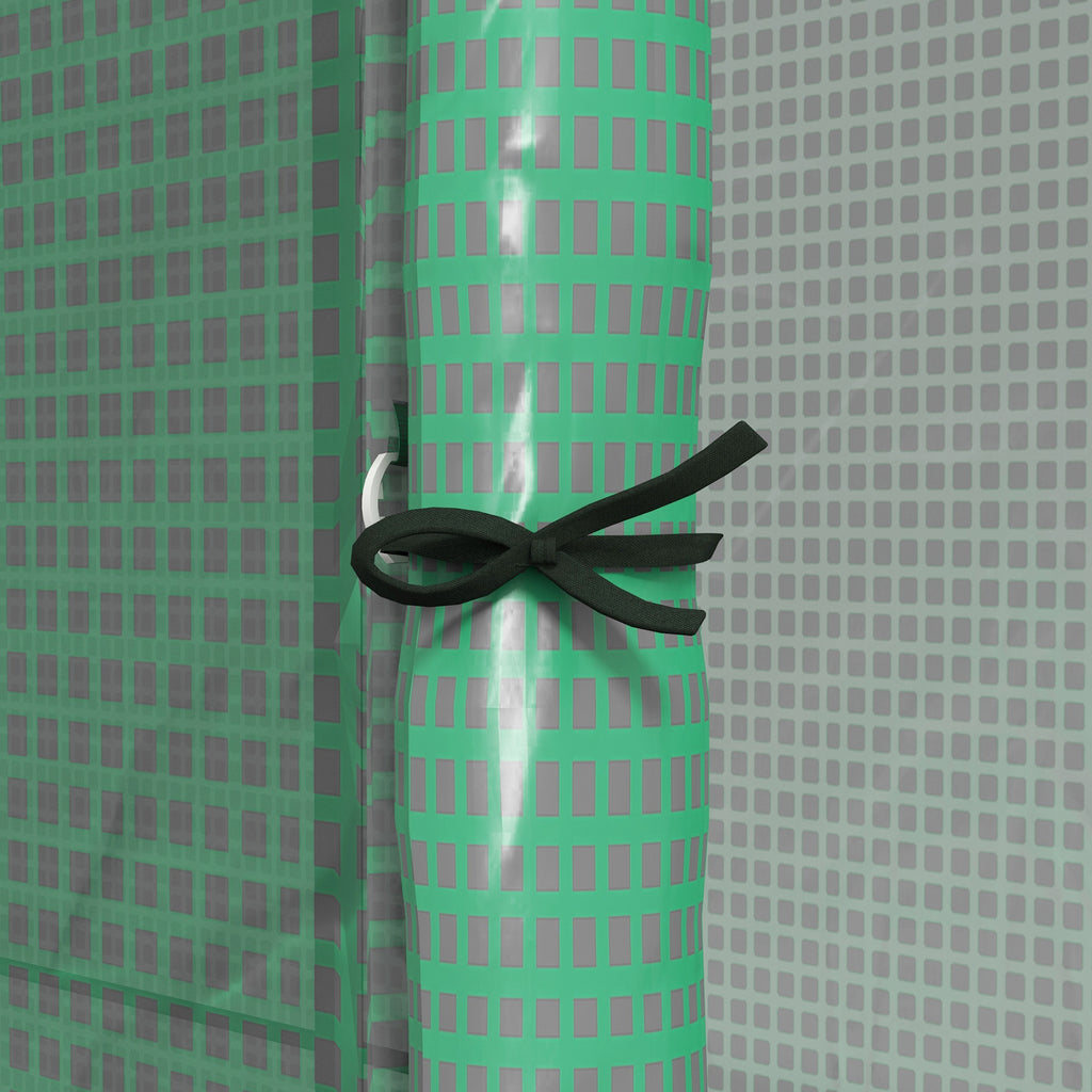 Outsunny Wall Garden greenhouse with 2 roller shown doors and covers in PE Anti UV, 200x80x200cm, Green - Borgè