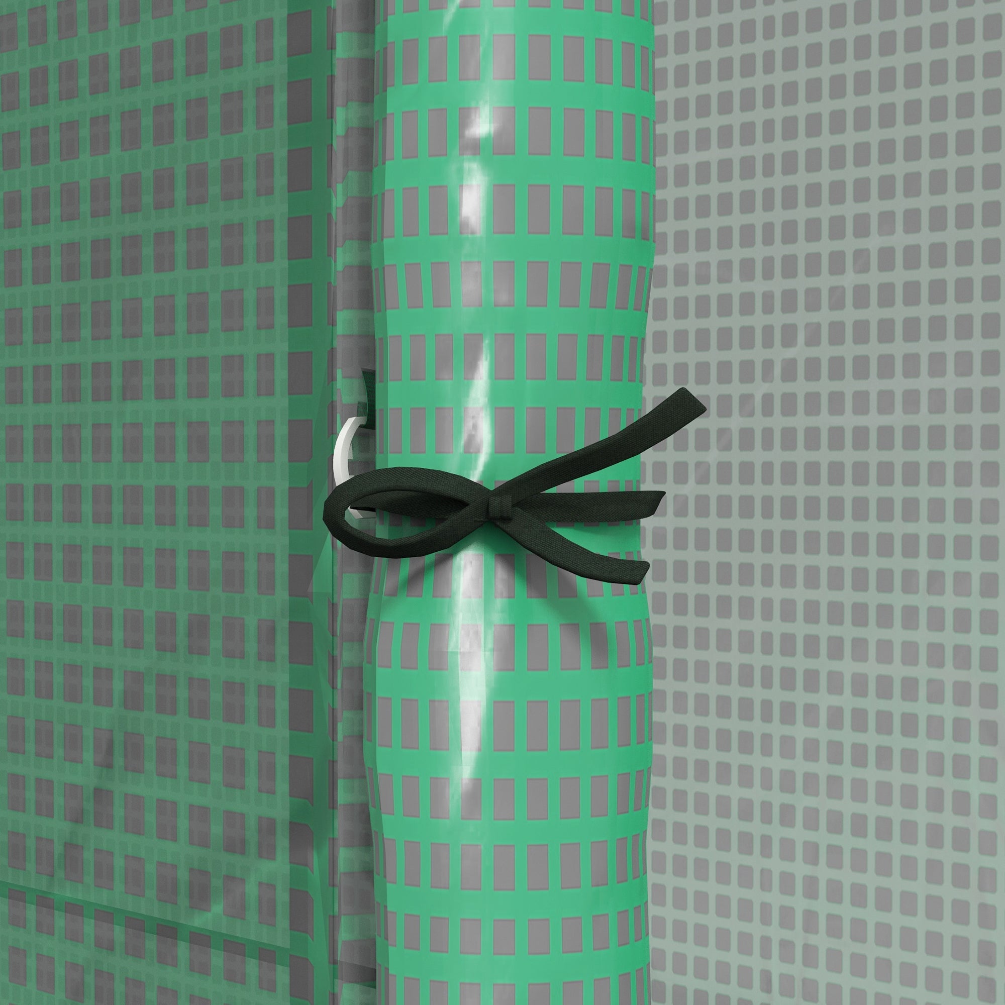 Outsunny Wall Garden greenhouse with 2 roller shown doors and covers in PE Anti UV, 200x80x200cm, Green - Borgè