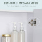 kleankin rectangular mirror cabinet with beliefs and adjustable shelf, 60x15x75cm - Borgè