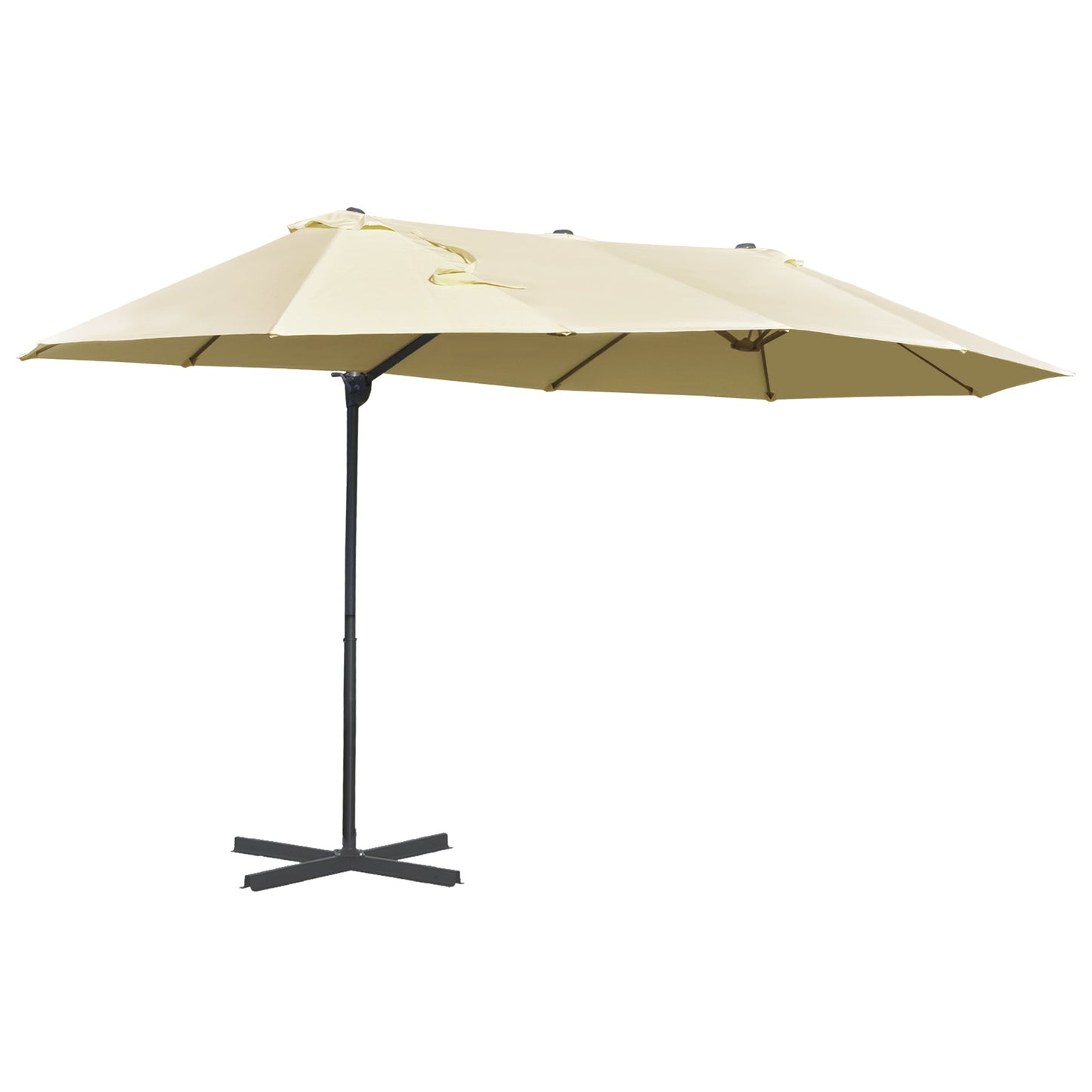 Double Umbrella in Steel and Anti-UV Polyester Waterproof 440x270x250cm - Borgè