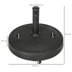 Outsunny base for 23.5kg umbrella with 2 crank and wheels, resin and steel, Ã˜53x41 cm, black - Borgè