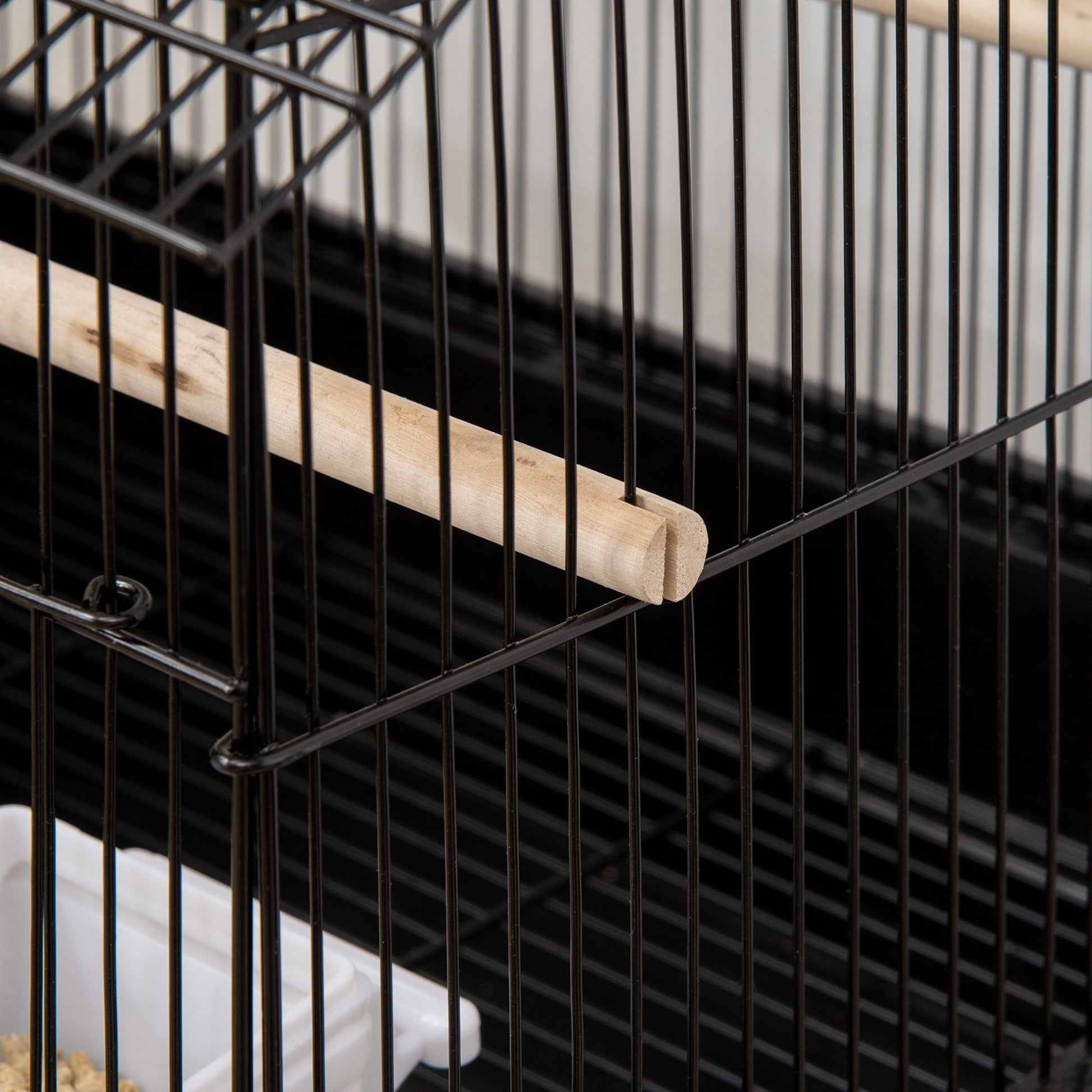 Pawhut bird cage with transport handle and removable tray, in metal and plastic, 50.5x41x63 cm, black - Borgè