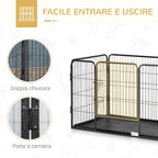 Metal Dog Kennel with Door and Bottom Tray, 109x74x71cm, Grey - Borge' Group Limited