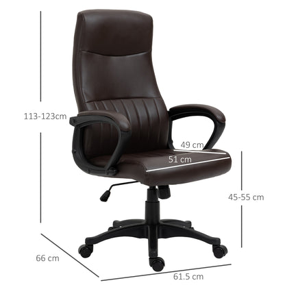 Office chair winner, adjustable height and wheels, 61.5x66x113-123cm, brown - Borgè