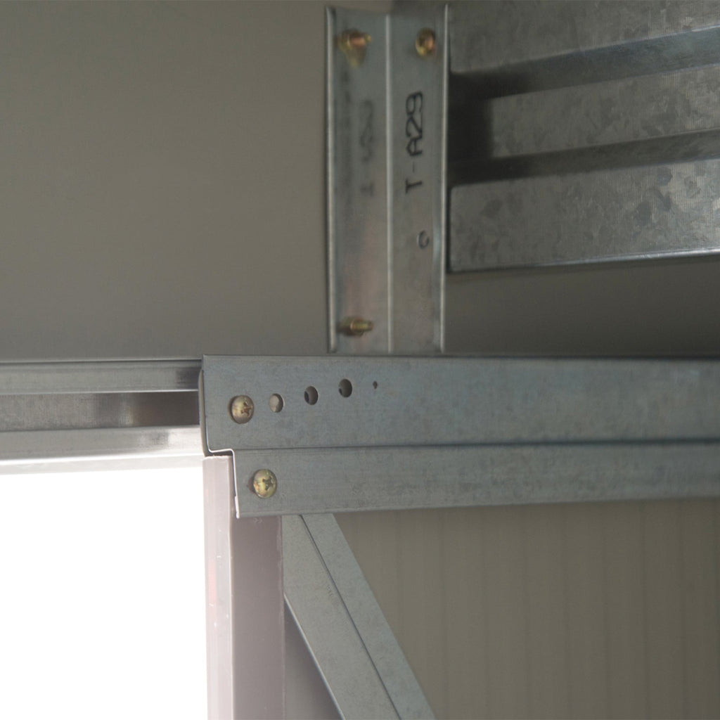 Outsunny Garden House Gate Glast Loan Utensils with sliding doors, 213x130x185cm, Grey - Borgè