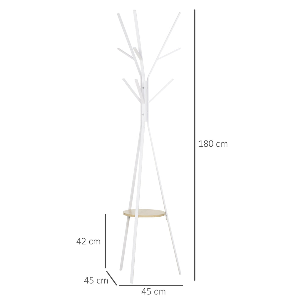 Modern White Coat Hanger for Entrance / Living Room | 45x45x180cm - Borgè
