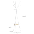 Modern White Coat Hanger for Entrance / Living Room | 45x45x180cm - Borgè