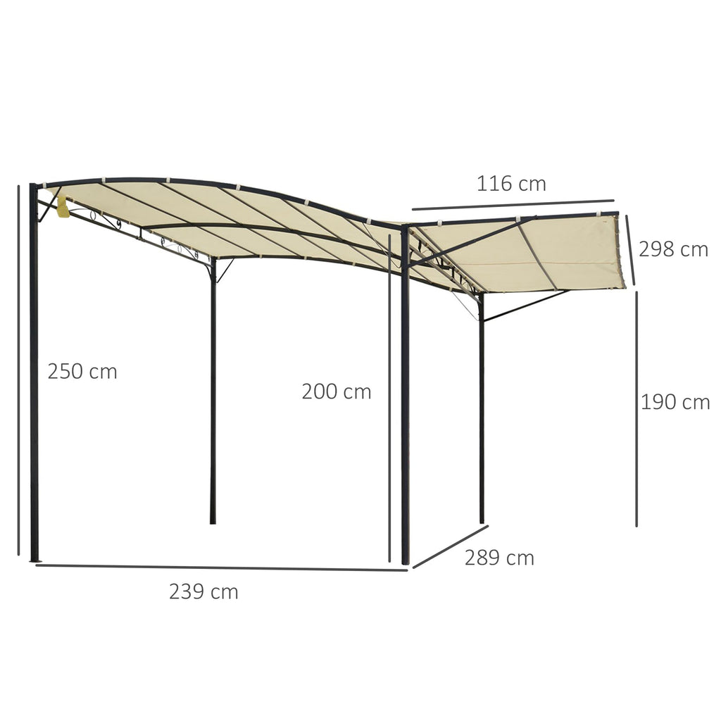 Gazebo Garden Pergola with UV-Proof Fabric Cover and Steel, 3x2.5m, Beige - Borge' Group Limited