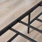 Black Double Bed in Metal/Steel | 160x200cm with Slats, headboard and footboard - Borgè