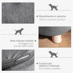 Dog Bed for Small Dogs (Max 10kg) with Washable Cushion, 70x47x30cm - Anthracite Grey - Borge' Group Limited