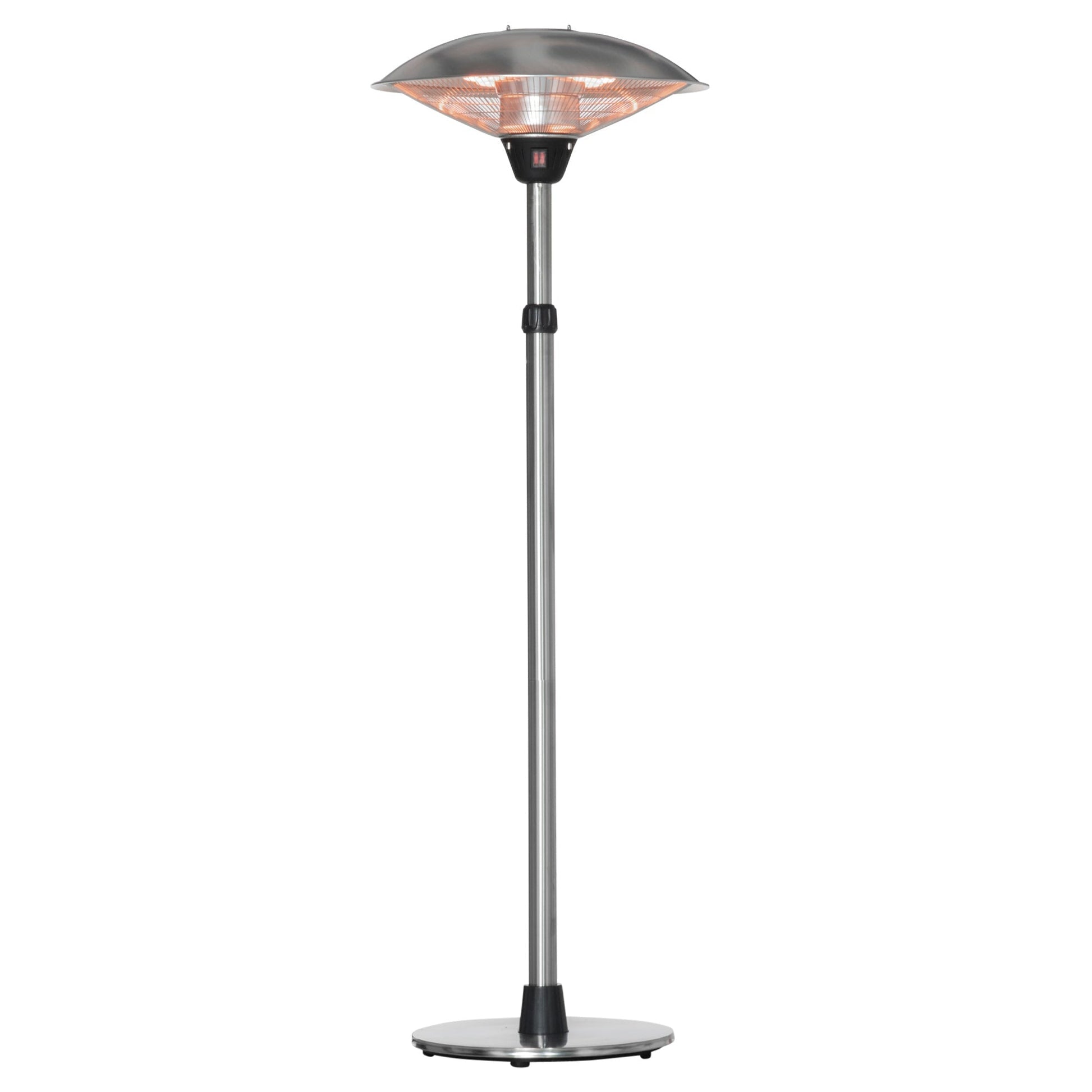 Outsunny outdoor heating mushroom with 3 temperatures and adjustable height in steel and aluminum, silver - Borgè