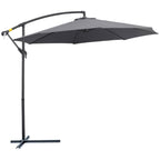 Garden Umbrella 3x2.5 m Arm and Tiltable with Crank, in Steel and Polyester Grey - Borge' Group Limited