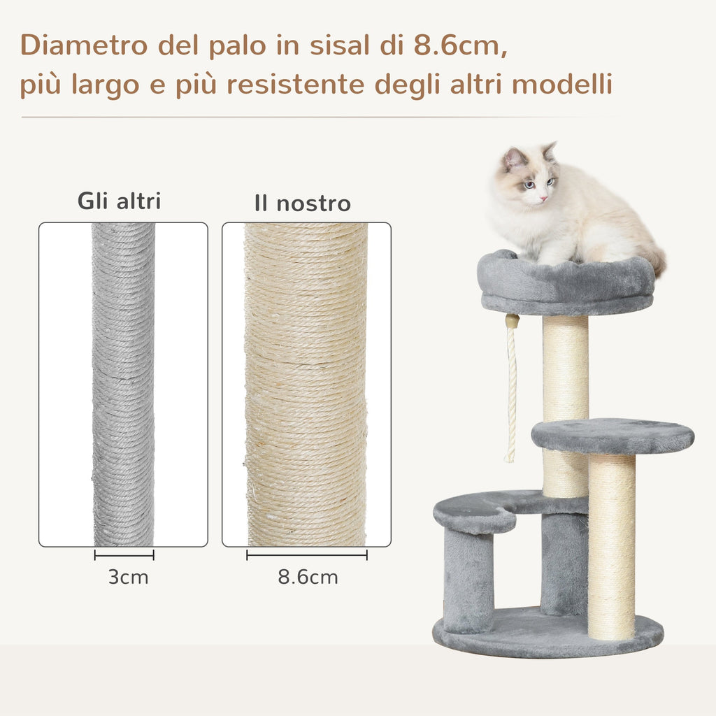 Cat Tree for cats with Scratch Pole, 40x40x225-285 cm - Borge' Group Limited