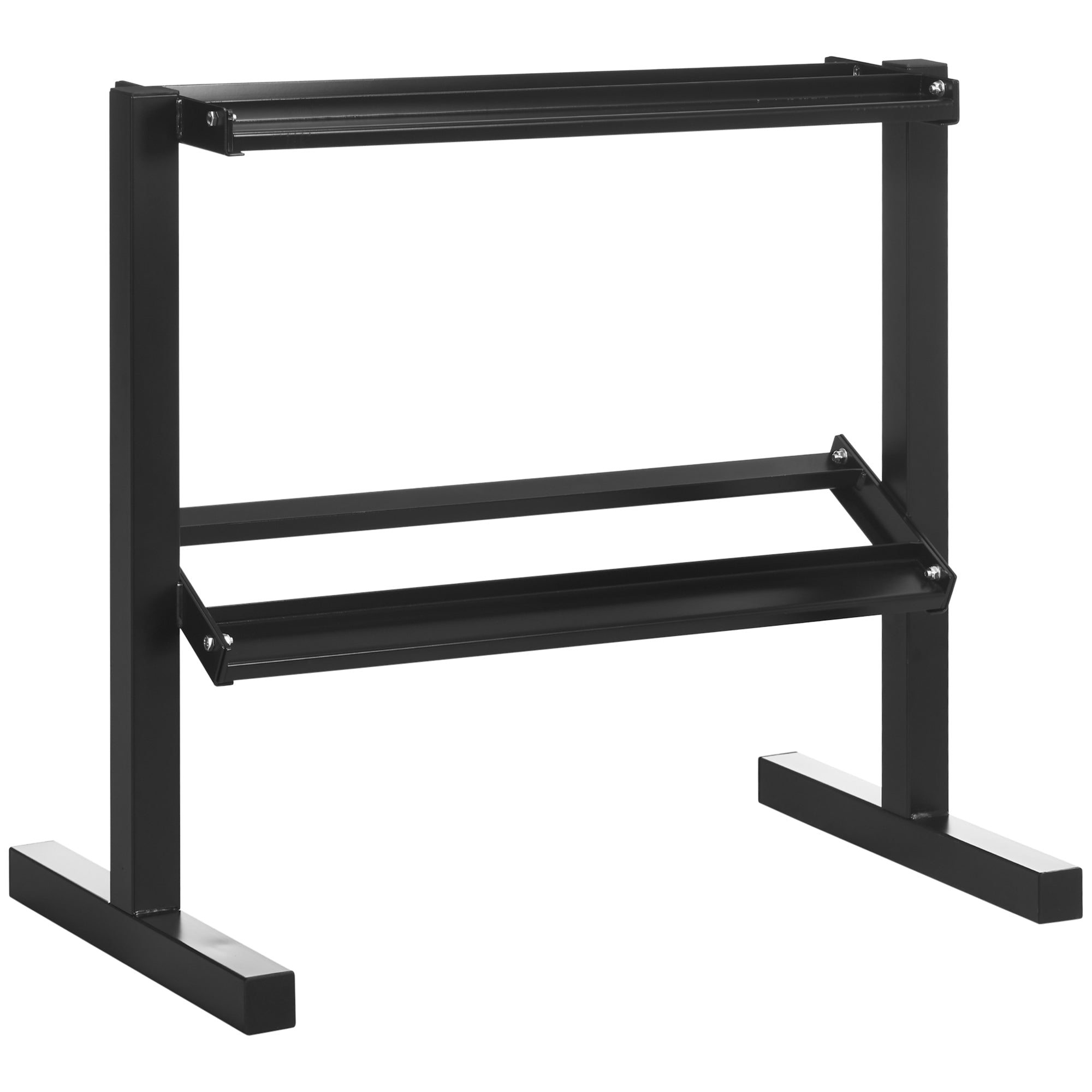 SportNow brings weight with 2 steel shelves for gym, home and office, 92.5x50.5x80.5cm, black - Borgè