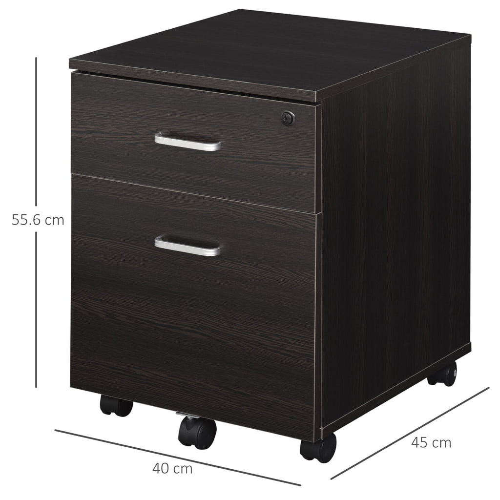 Vadetto chest of drawer with black wooden office with 2 drawers 40 x 44 x 54.6cm - Borgè