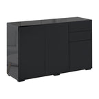 Homcom Black Multiuse Cabinet with 2 drawers and 2 Pressure opening cabinets, 117x36x74cm - Borgè