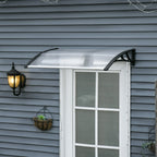 Outdoor Canopy for Windows and Doors, in Polycarbonate and Aluminum, 110x60x18cm - Transparent - Borge' Group Limited