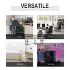 Homcom Double desk with shelves and industrial style shelf in metal and mdf, 200x53x100cm, black brown - Borgè