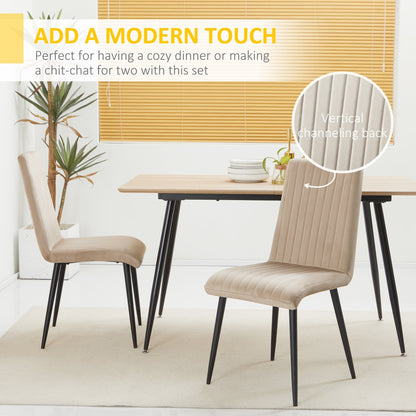 Set 2 Padded Kitchen Chairs with Legs in Steel and Design Space, 43x58x90 cm - Borgè