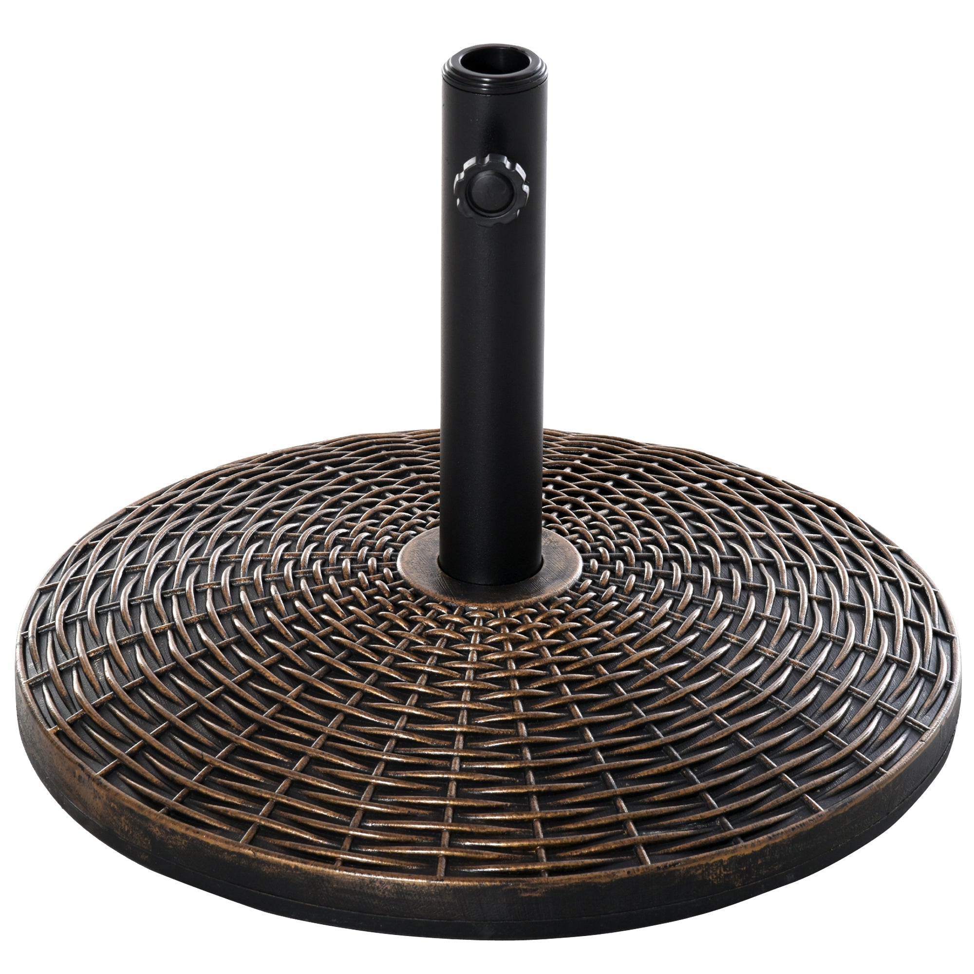 25kg Round Plastic Rattan Effect Umbrella Base for 35mm, 38mm, 48mm Poles - Borge' Group Limited