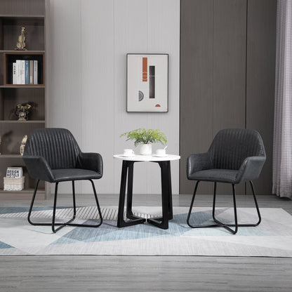 Set 2 Modern Chairs For Dining Room, Kitchen or Living Room, Padded Chairs in Marrone -like 60x56.5x85cm - Borgè