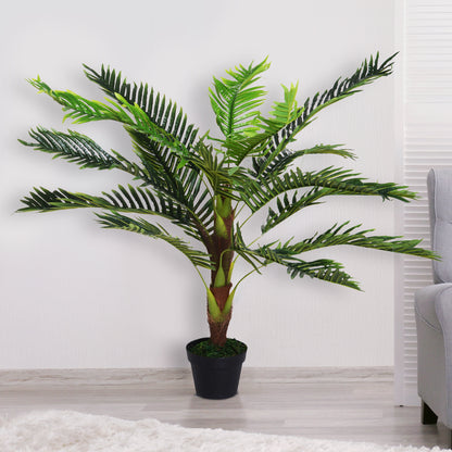 Outsunny Artificial Plan Palma Cycas 123cm high interior and outdoor with vase included - Borgè