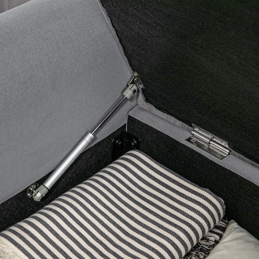 Homcom Bed Bed in Speed Fabrics With Storing And Armippers, 126x48.5x57 cm, Gray - Borgè