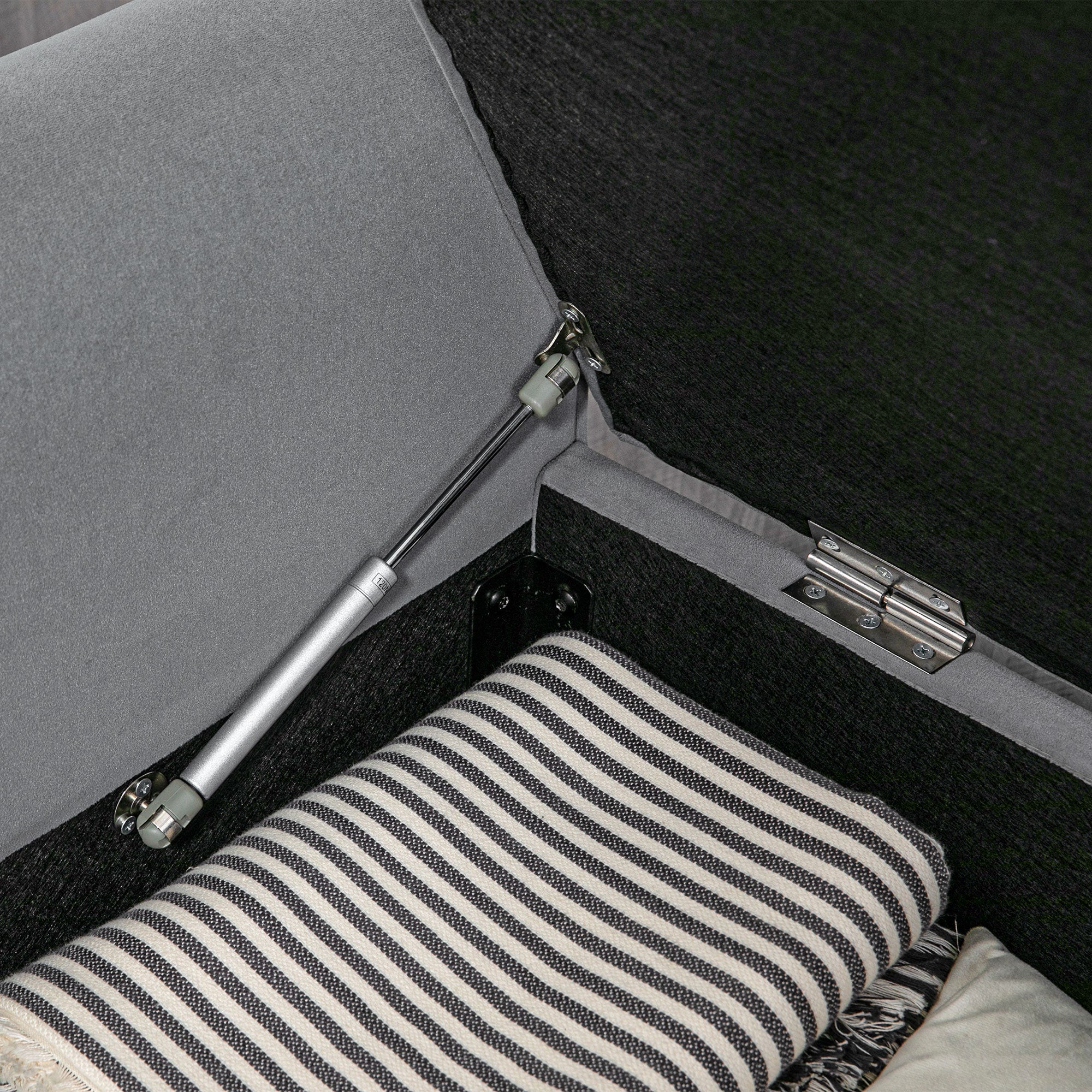 Homcom Bed Bed in Speed Fabrics With Storing And Armippers, 126x48.5x57 cm, Gray - Borgè