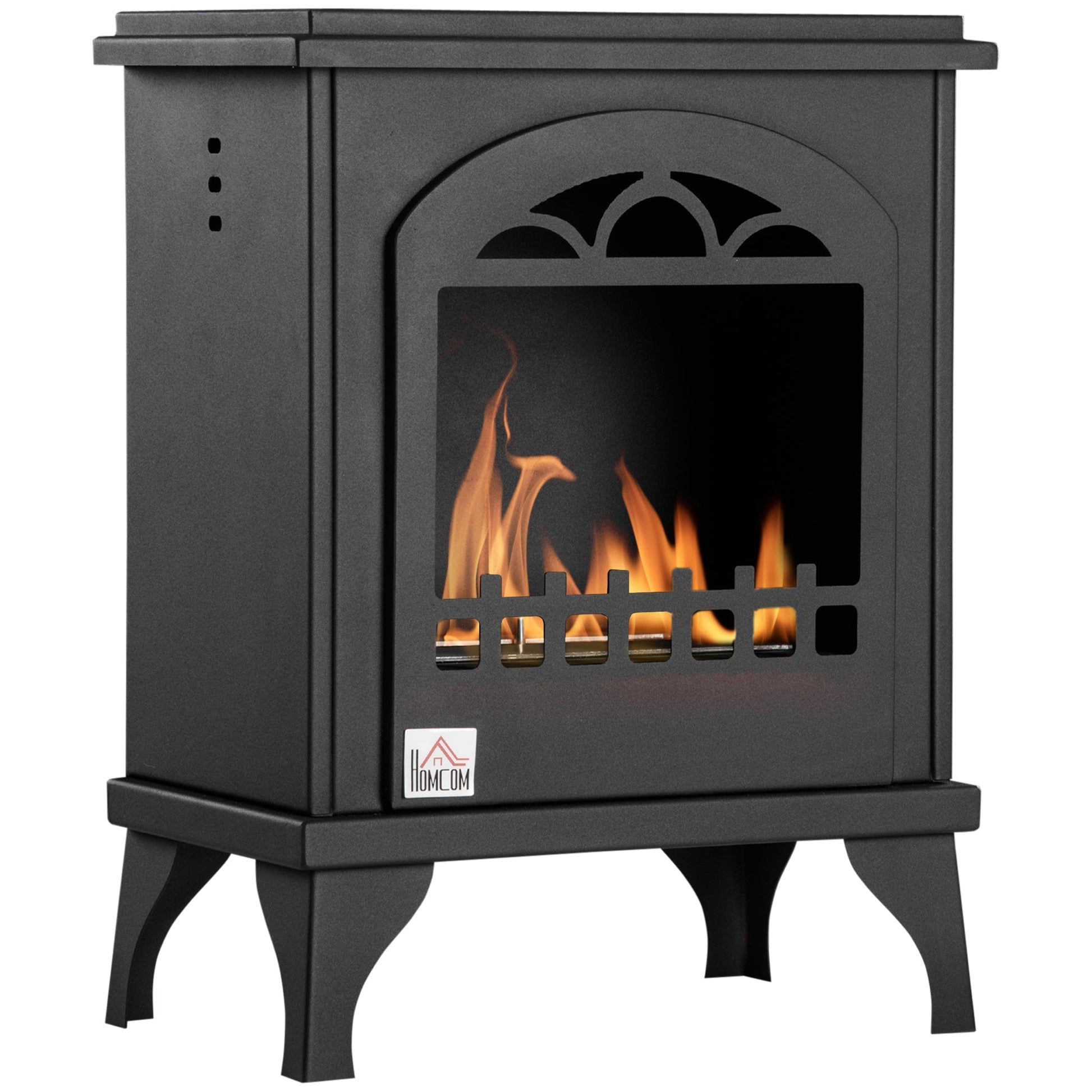 Metal Bioethanol Fireplace with 3h Combustion with 1.2L Tank and Cover | 25mÂ², 41x25x54 cm, Nero - Borgè