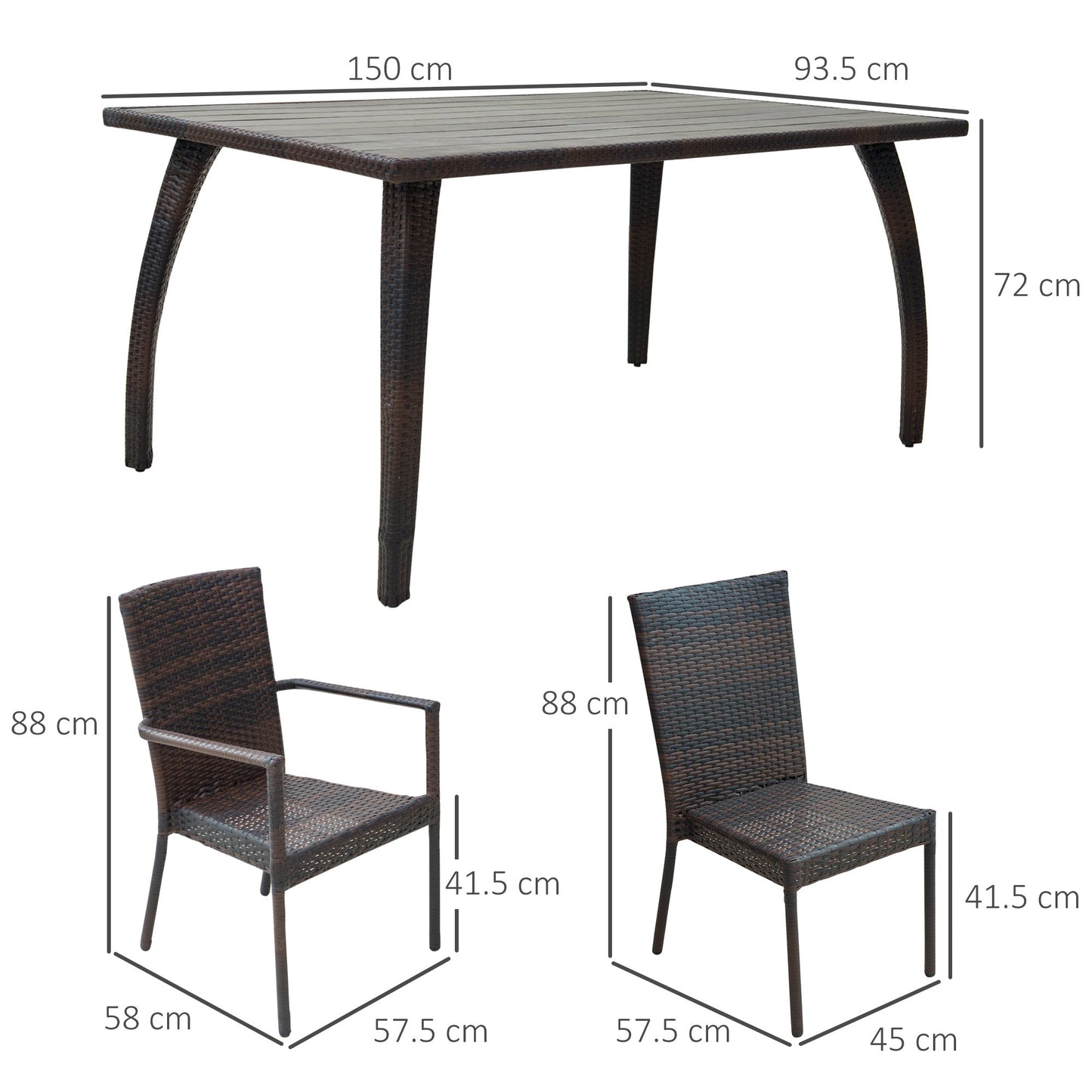 VALLE | Outdoor Rattan Dining Table | 6 Seater - Borgè