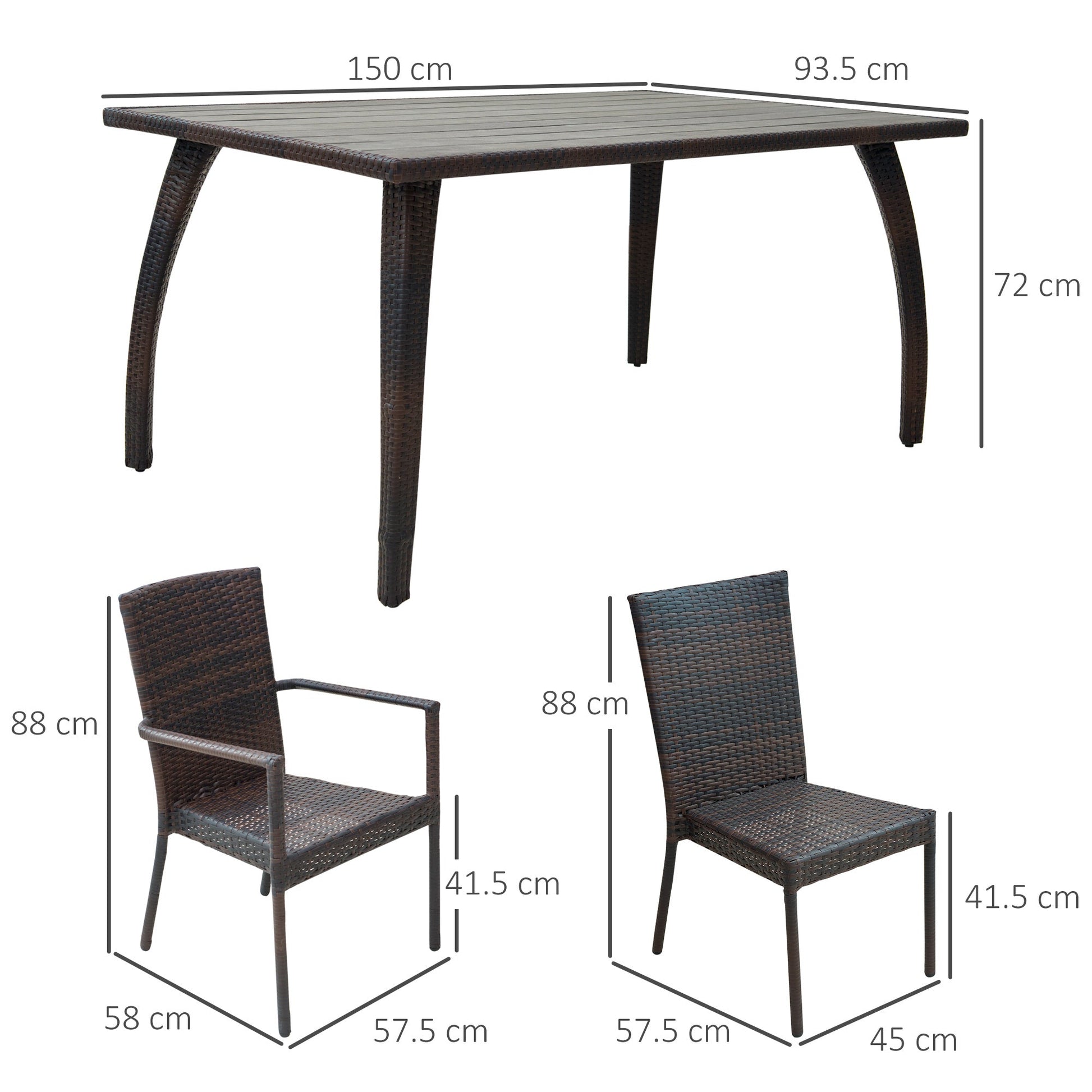 VALLE | Outdoor Rattan Dining Table | 6 Seater - Borgè