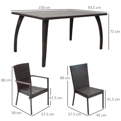 VALLE | Outdoor Rattan Dining Table | 6 Seater - Borgè