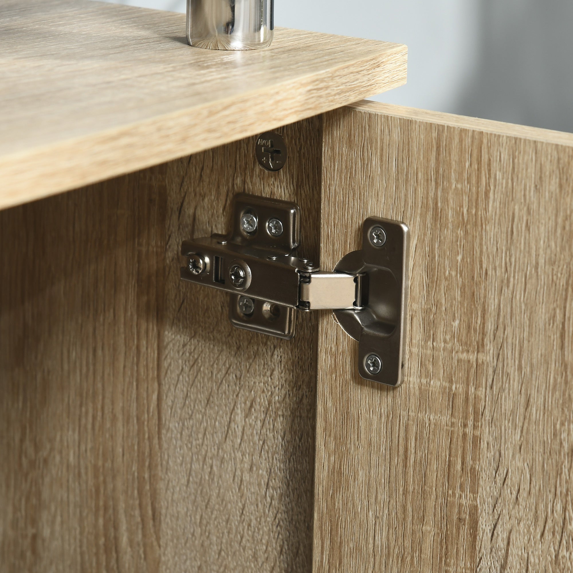 Modern TV Mobile with 2 shelves, Passacavi holes and 2 cabinets in MDF 105x40x55cm - oak - Borgè