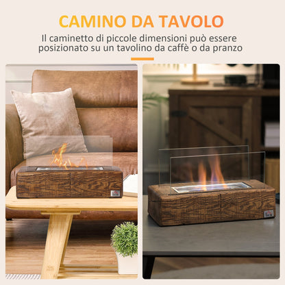 Bioethanol fireplace fireplace with 0.15l tank and autonomy 45 minutes, 33x16x18cm - Borgè