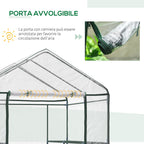 Outdoor Garden Greenhouse in Transparent PVC, Balcony Greenhouse with Shelves for Plants and Vegetables 1.43 x 1.43 x 1.95m - Borge' Group Limited
