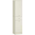 Wooden Bathroom Cabinet with drawer, 2 adjustable lockers and shelves, 34x34x150 cm, wood color - Borgè