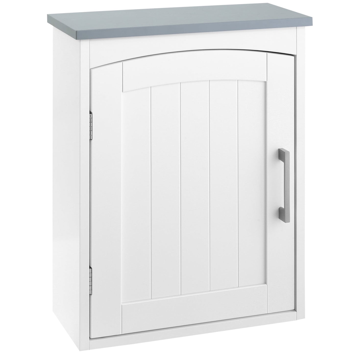 Kleankin Bathroom Wall Mobile at one door with adjustable shelf, 41x18.5x52cm, white and Grey - Borgè