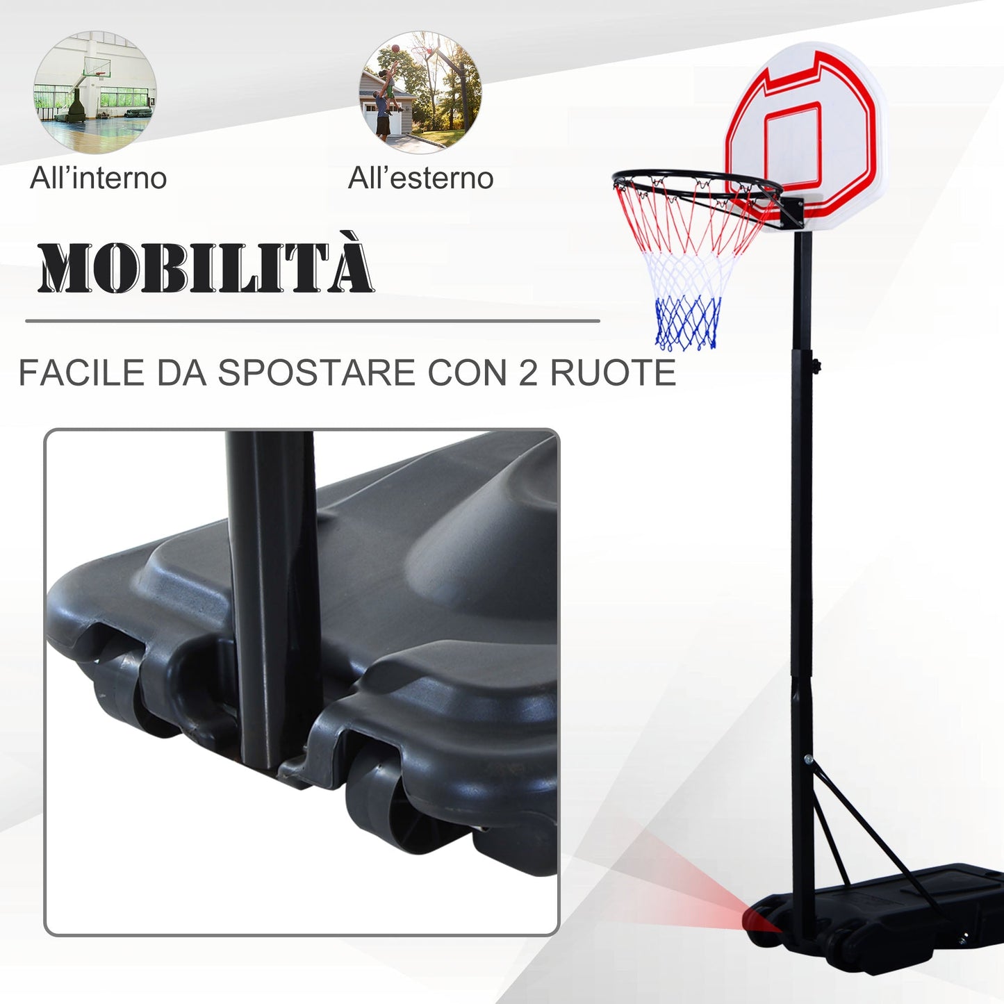 outdoor basketball basketball with support and adjustable height in steel - Borgè