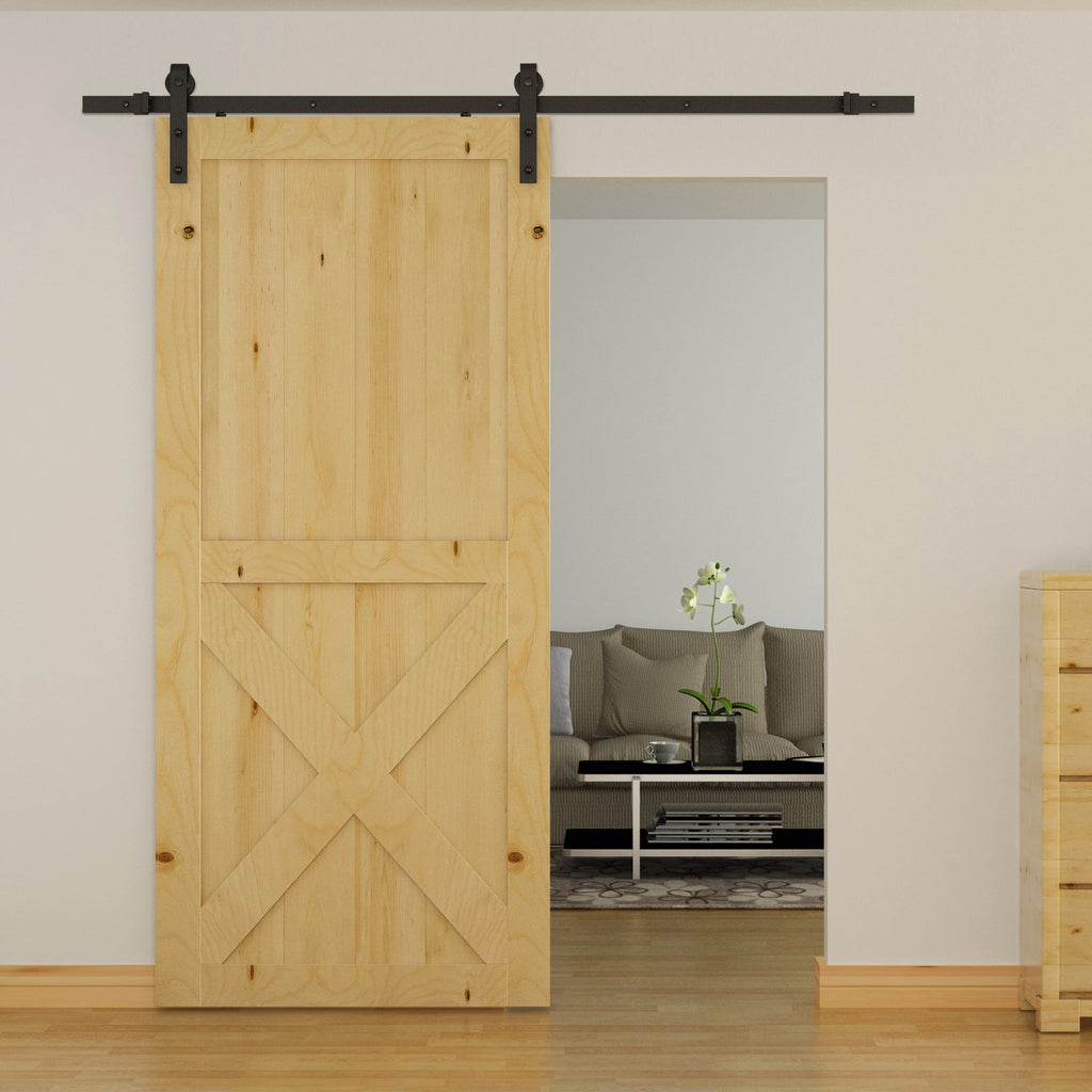 Sliding Doors Assembly Kit with track and carbon steel accessories, 200x4x0.6cm - Borgè