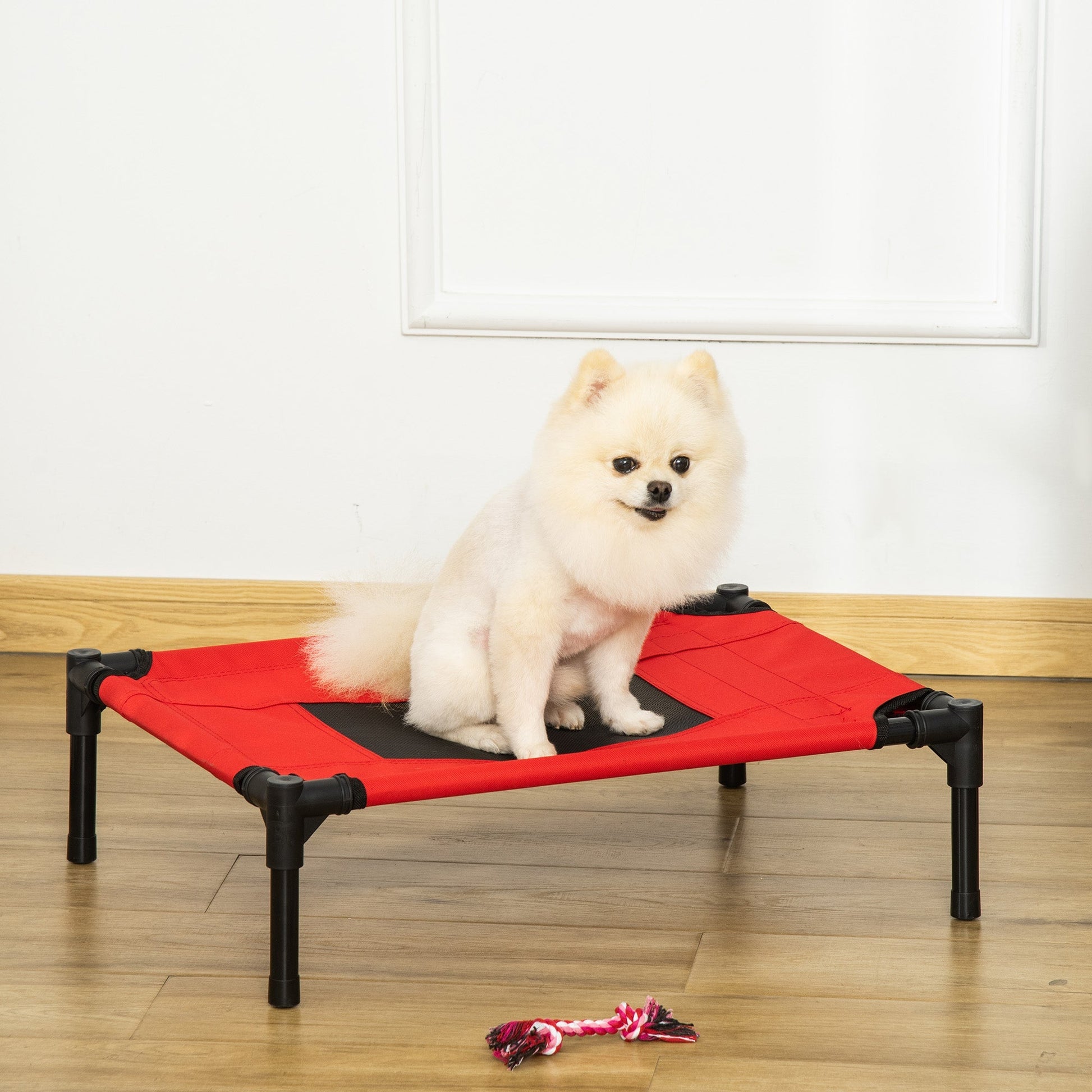 Pawhut breathable cottage for dogs up to 11kg outdoor and red interior - Borgè