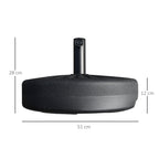 Garden Umbrella Base with Central Pole Φ3.8cm and 4.8cm, Black HDPE - Borge' Group Limited