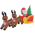Inflatable Santa Claus with Sled and Reindeers - Borgè