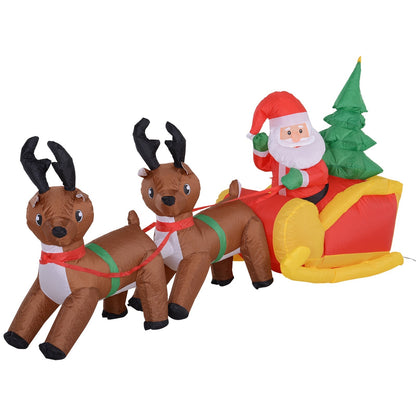 Inflatable Santa Claus with Sled and Reindeers - Borgè